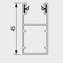 Gr 45x22e (hf smal) is een op de dag geleider extra smal voor eventueel openslaande ramen of deuren