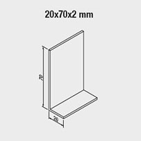 Hoeklijnen 20x70x2