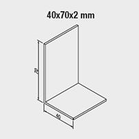 Hoeklijnen 40x70x2